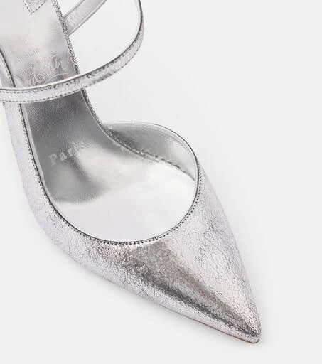 Christian Louboutin Jenlove 100 metallic leather slingback pumps 5