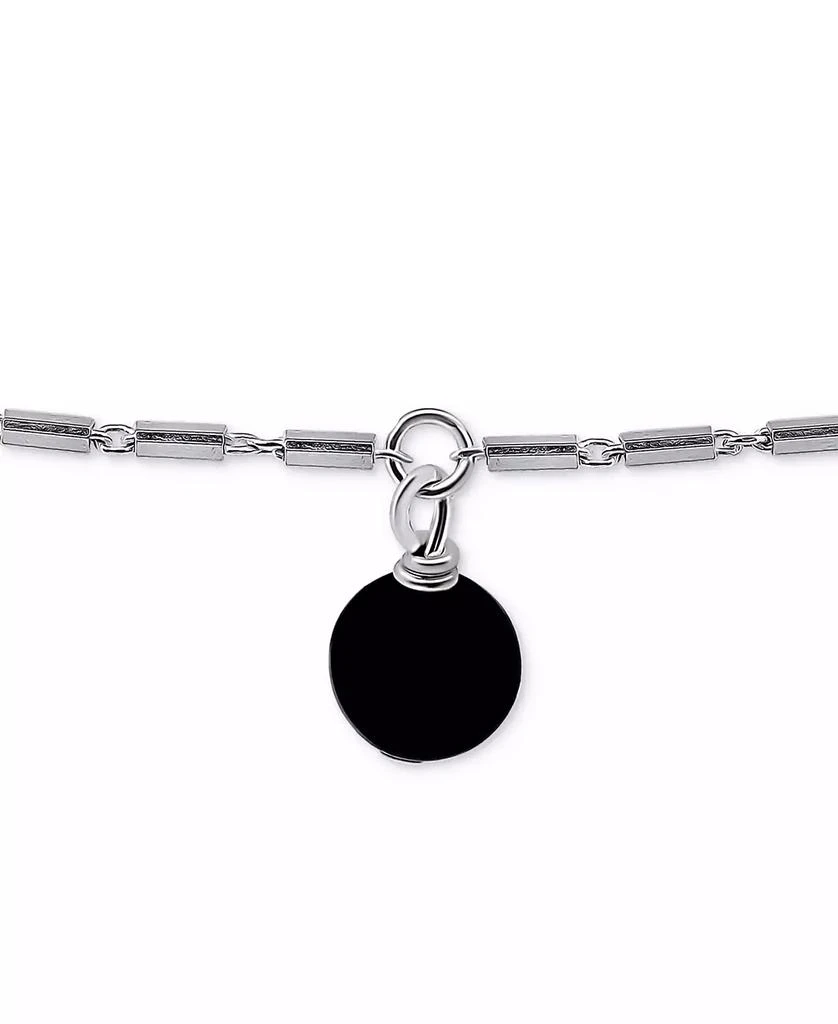 Giani Bernini Onyx Dangle Cylinder Link Ankle Bracelet in Sterling Silver, Created for Macy's 3