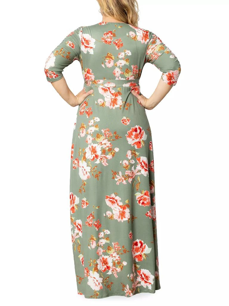Kiyonna Meadow Dream Floral Wrap Maxi Dress 4