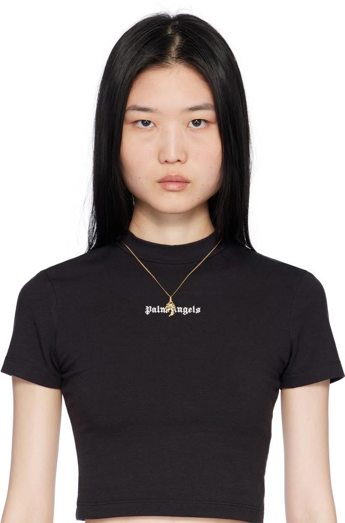 Palm Angels Gold Melted Palm Charm Necklace 2