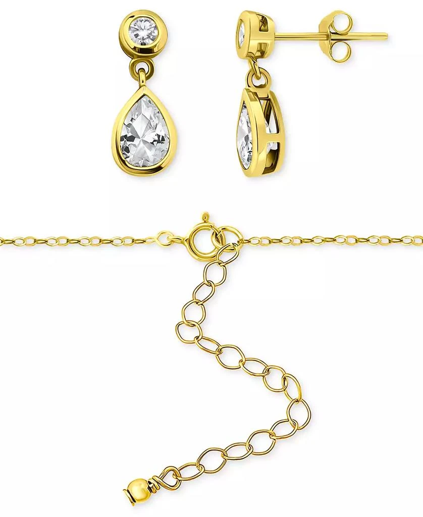 Giani Bernini 2-Pc. Set Cubic Zirconia Pear 
Round Pendant Necklace 
Drop Earrings in Sterling Silver, Exclusively at Macy
s 4