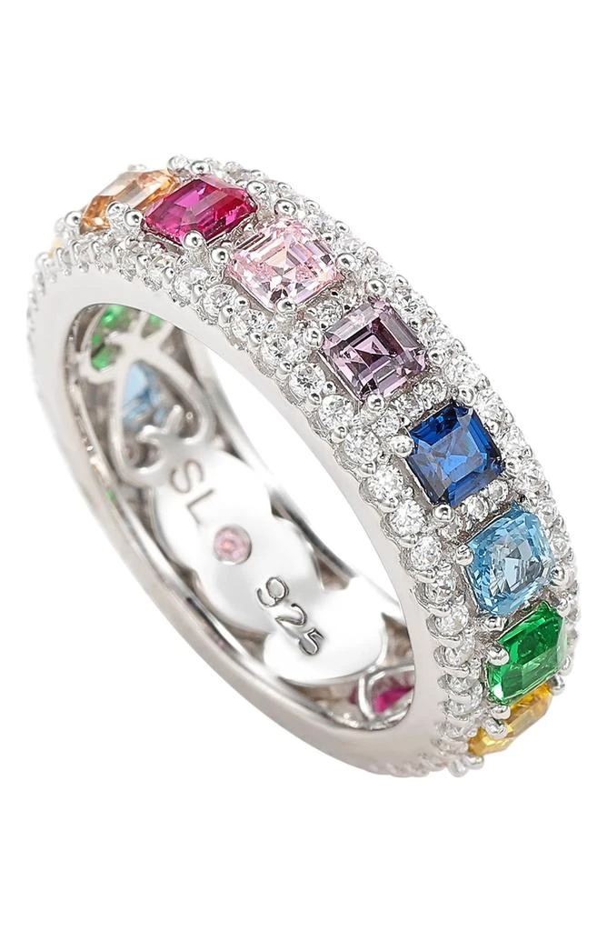 Suzy Levian Asscher Cut Rainbow CZ Eternity Band 2