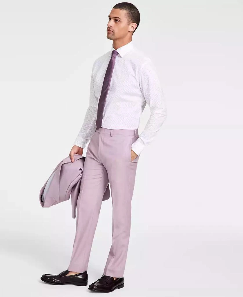 Calvin Klein Men's Slim-Fit Wool-Blend Stretch Sharkskin Suit Separate Pants 1