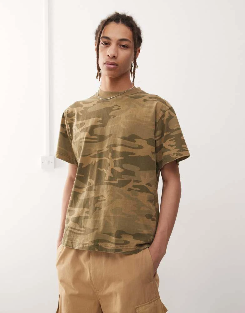 PacSun Pacsun camo oversized t-shirt in green 2
