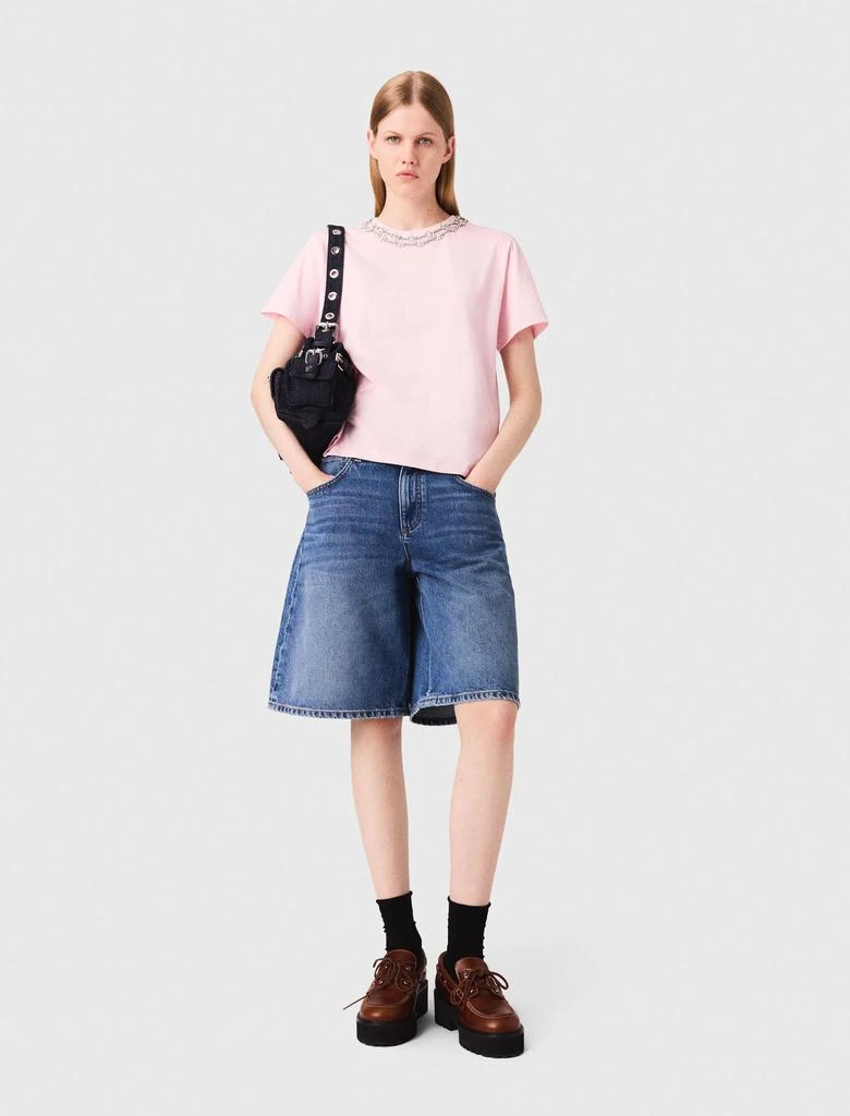 Maje Maje Woman
s cotton Short-sleeve jewel neck T-shirt for Fall/Winter 1