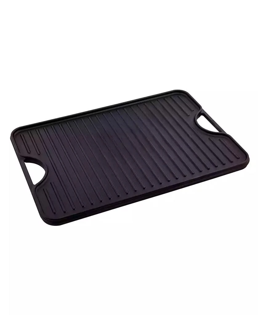 Victoria Large Rectangular Reversible Cast Iron Griddle, Solid, 20" x 14", Seasoned 3