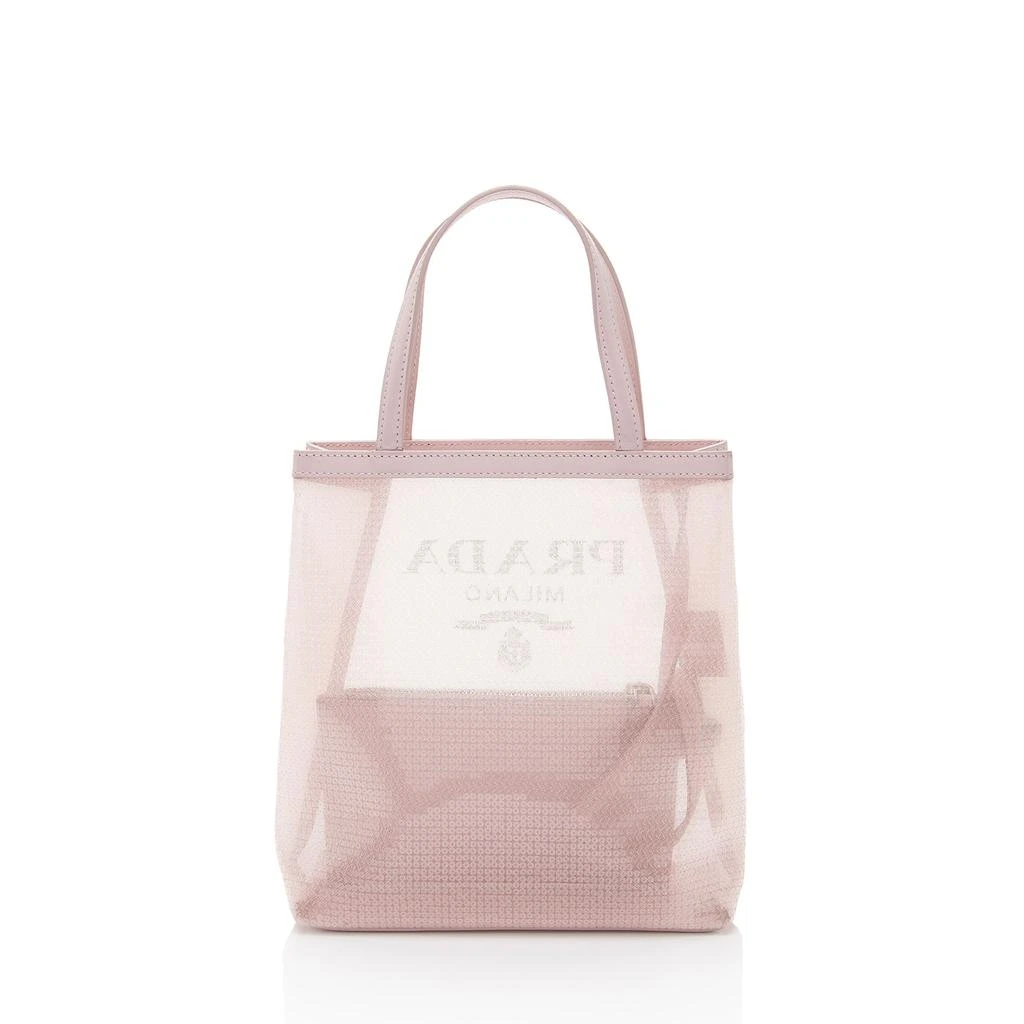 Prada Sequin Mesh Logo Small Tote 3