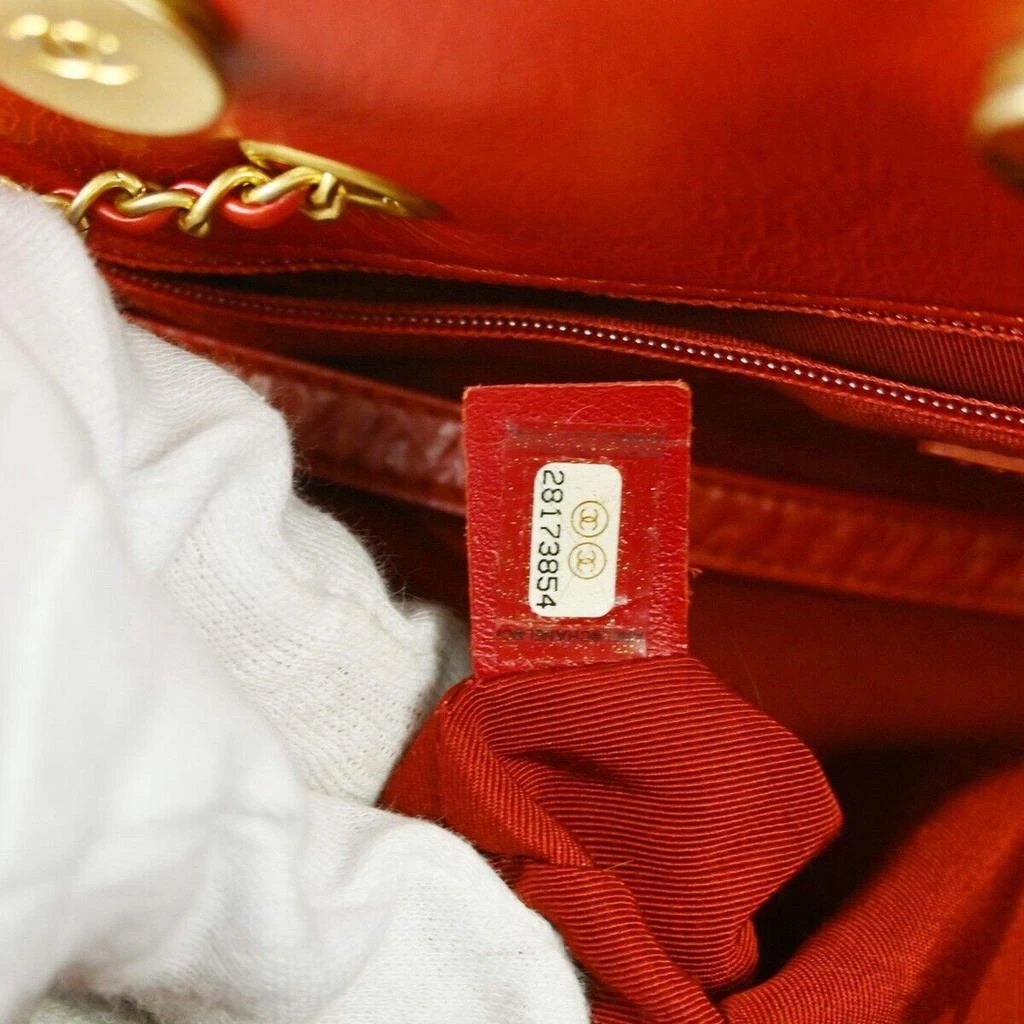 Chanel Chanel Red Lambskin Drawstring Tote Bag 5
