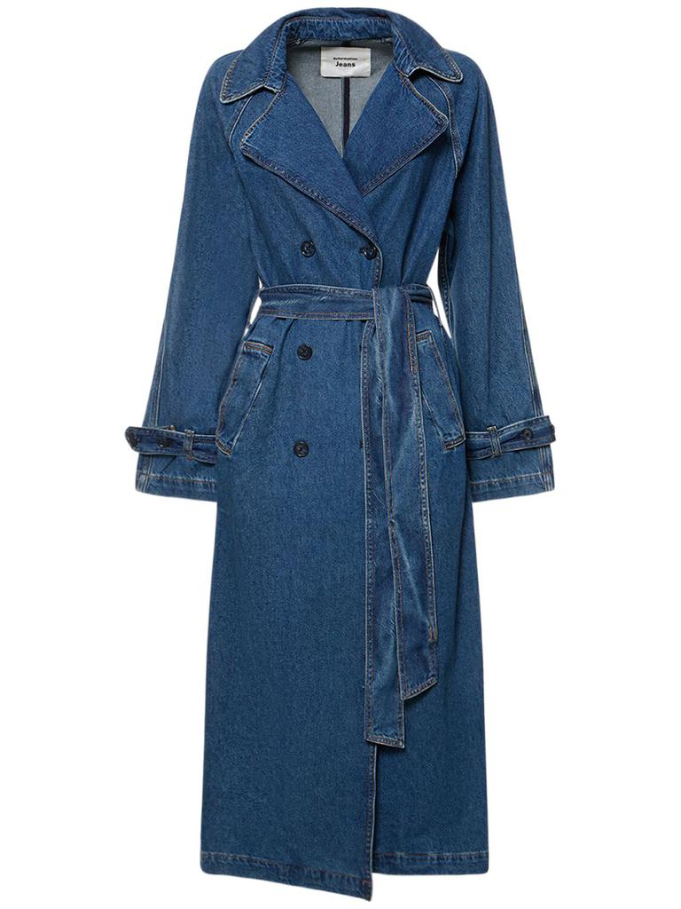 REFORMATION Hayes Cotton Denim Trench Coat