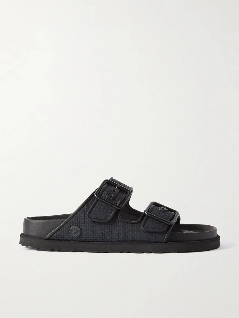 Birkenstock Arizona Luxe 皮革边饰拉菲草凉鞋  - IT37 1