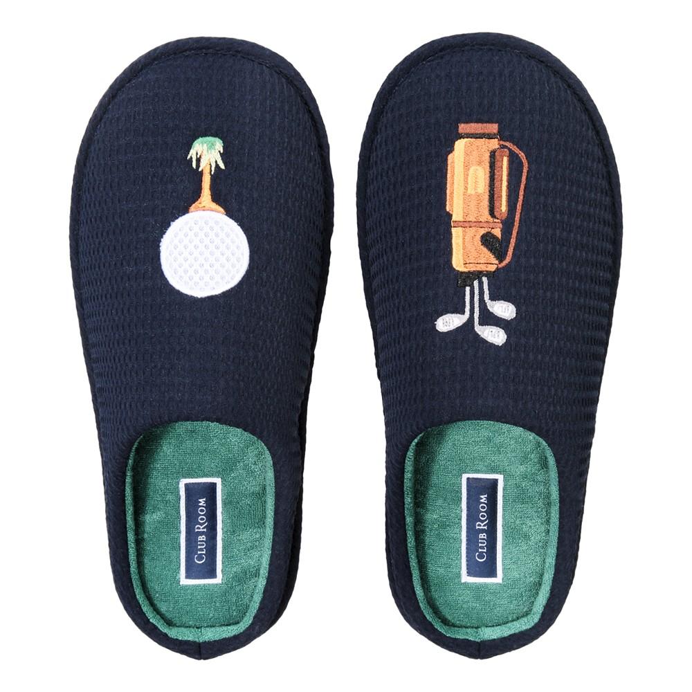 Club Room Men's Golf Embroidered Slippers, Created for Macy's