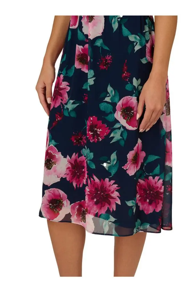 Adrianna Papell Printed front twist midi dress 3