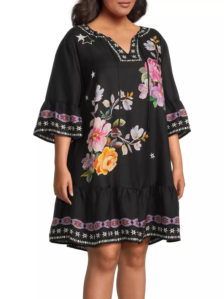 Johnny Was Plus Hailee Floral Peasant Dress 4