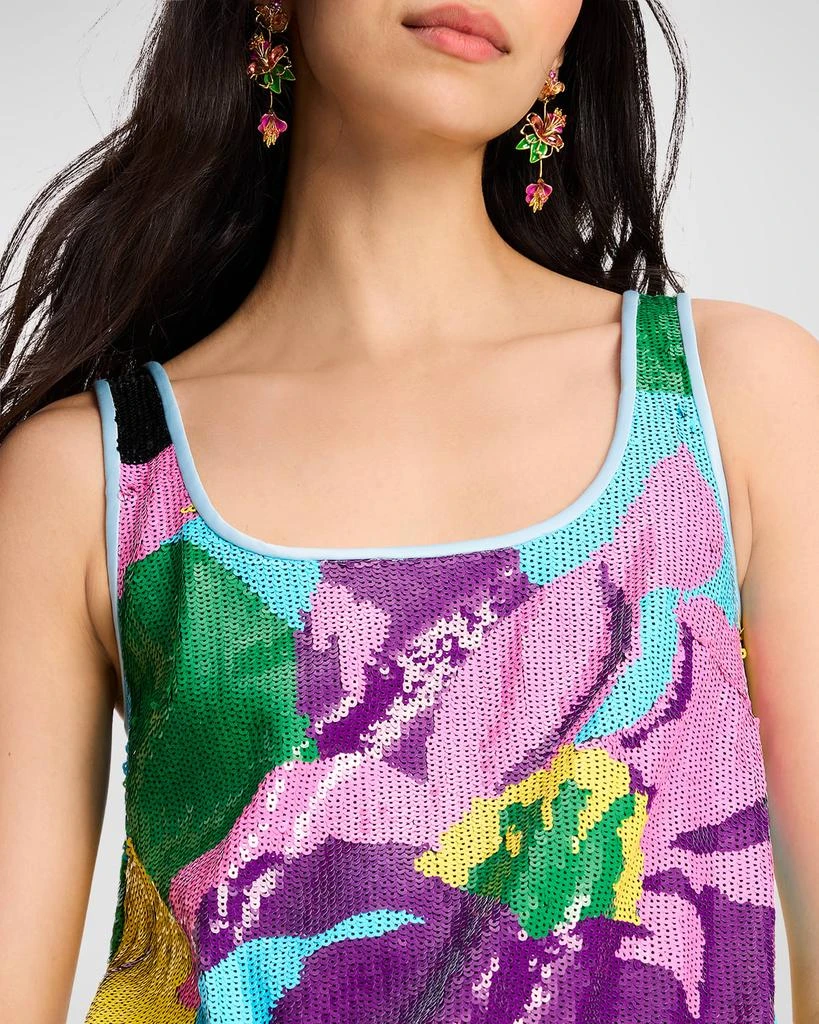 Kate Spade orchid bloom floral-print sequin mini dress 4