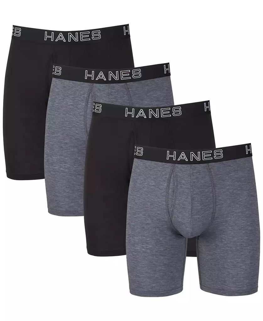 Hanes Men's Ultimate® ComfortFlex Fit® 4-Pk. Moisture-Wicking Long-Leg Boxer Briefs