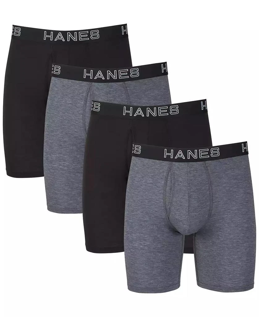 Hanes Men's Ultimate® ComfortFlex Fit® 4-Pk. Moisture-Wicking Long-Leg Boxer Briefs 1