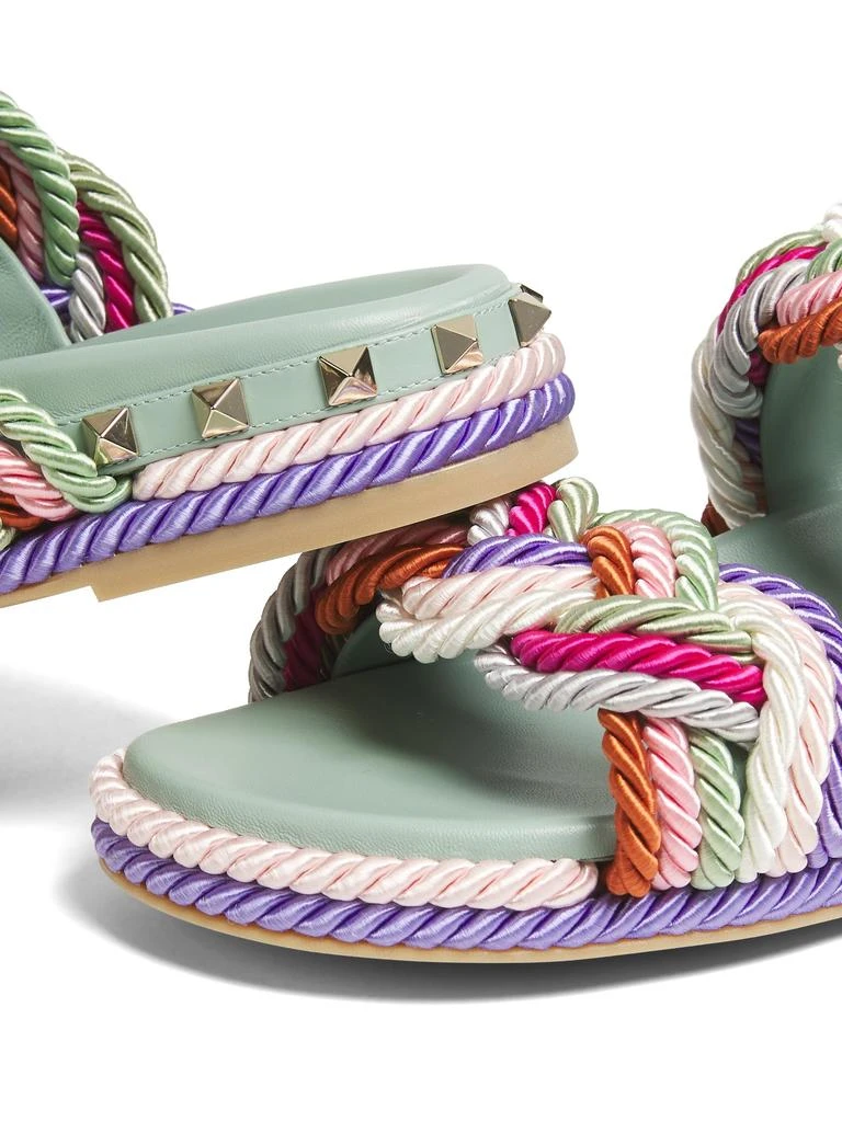 Valentino 30MM Rockstud Rope Platform Slides 6