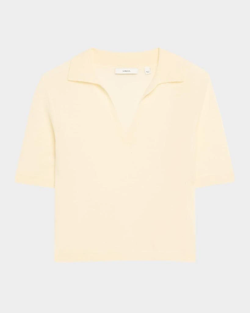 Vince Mulberry Silk and Cashmere Polo Top 1