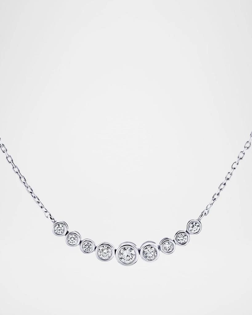 Cassidy Diamonds 18K White Gold Graduated Nine-Stone Diamond Necklace, 18"L 1