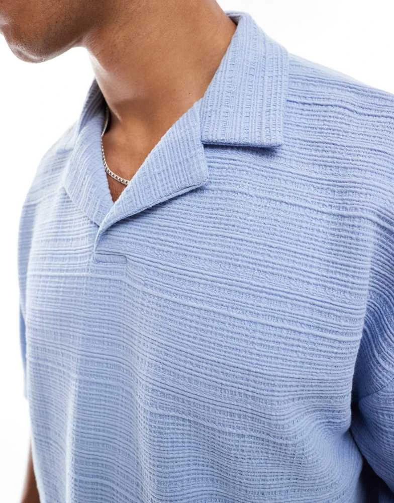 ASOS ASOS DESIGN oversized boxy polo in light blue 3