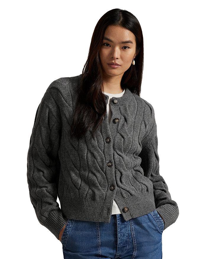 Ralph Lauren Cable Knit Wool Cashmere Cardigan Sweater