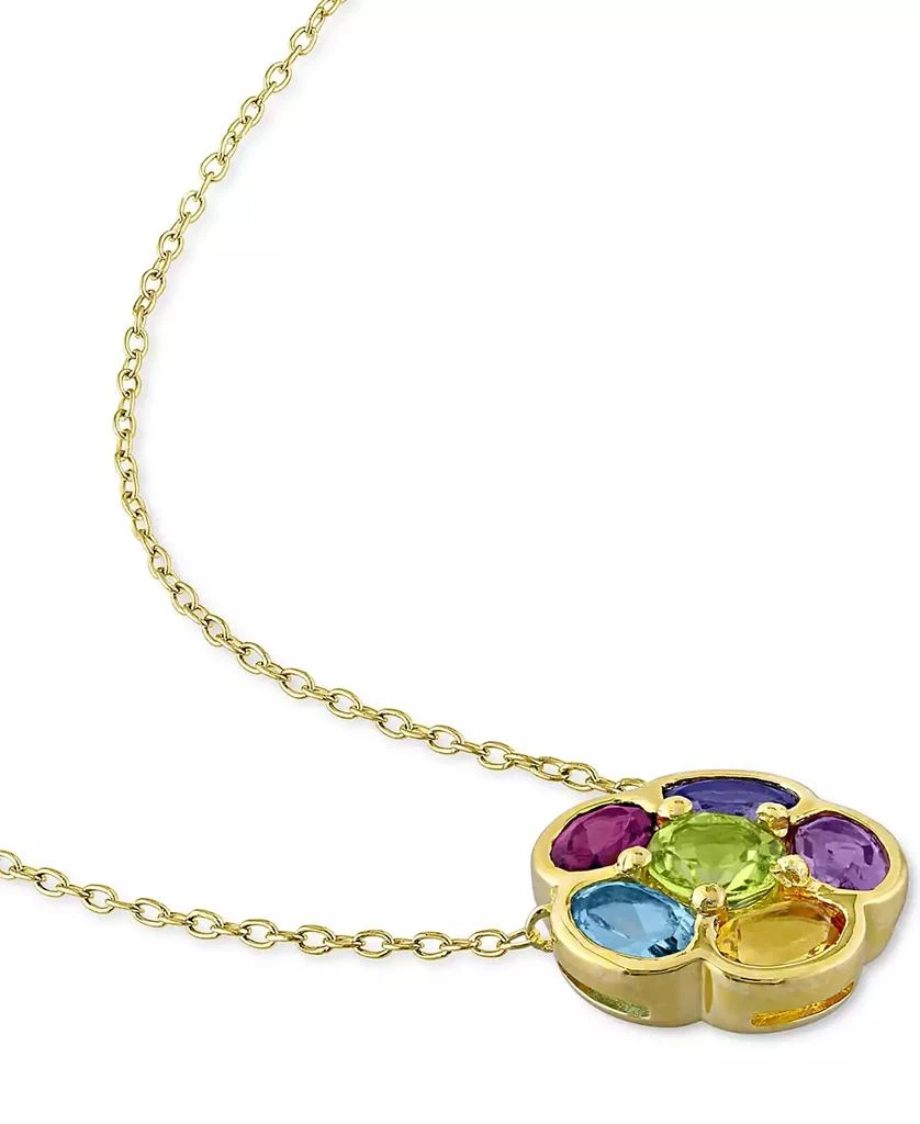 Macy's Multi-Gemstone Flower 18" Pendant Necklace (3-3/8 ct. t.w.) in 18k Gold-Plated Sterling Silver 3