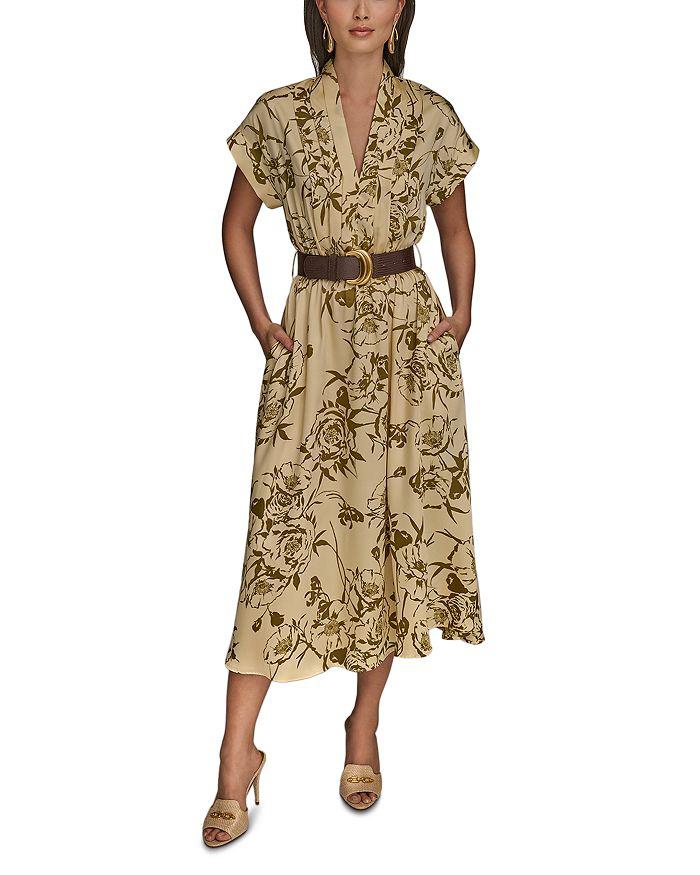 Donna Karan Women's Straight-Neck Chiffon-Sash Gown - Free