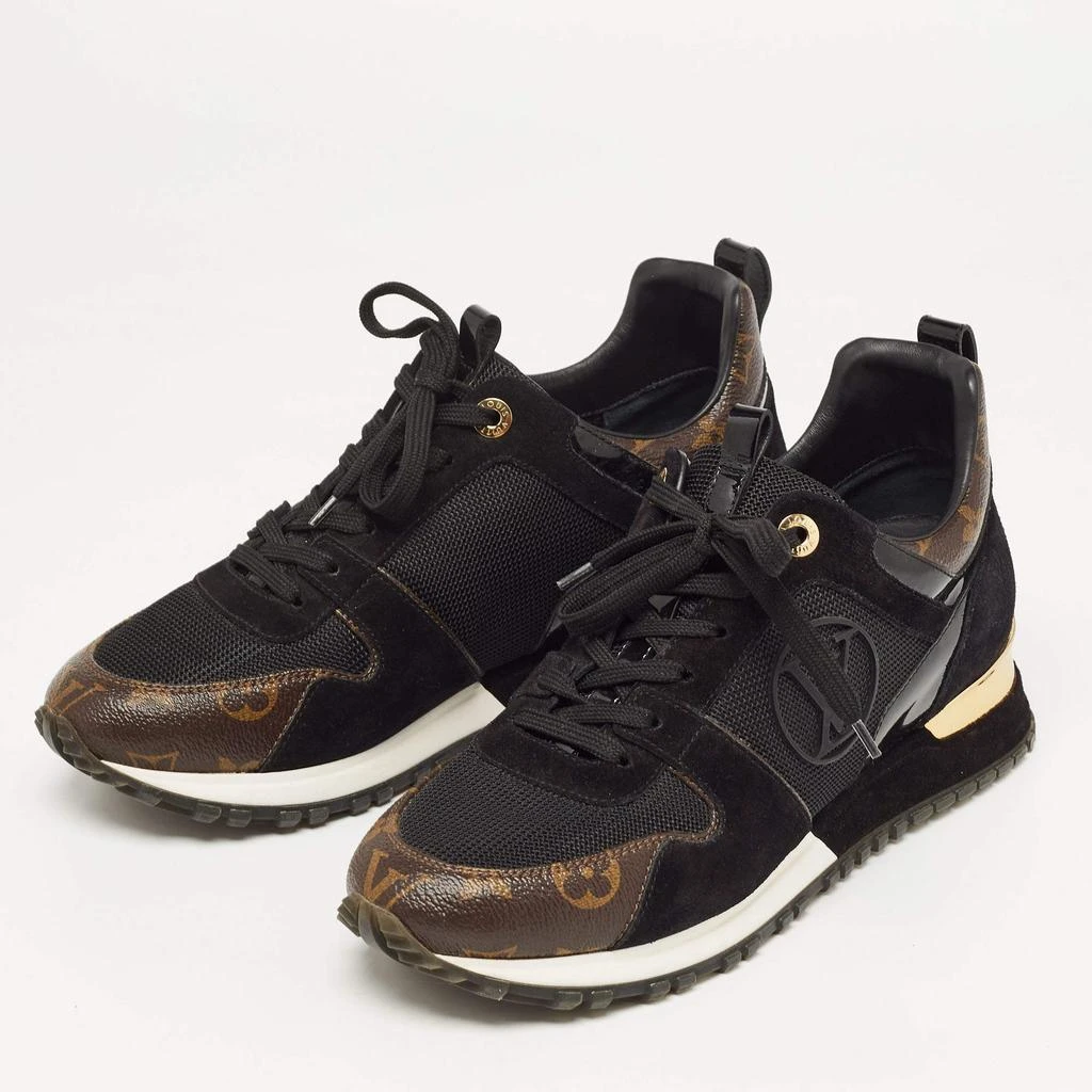 Louis Vuitton Louis Vuitton Brown/Black Monogram Canvas and Suede Run Away Sneakers Size 39 2