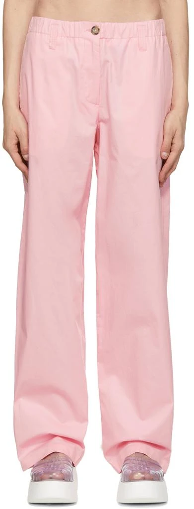MSGM Pink Cotton Trousers 1
