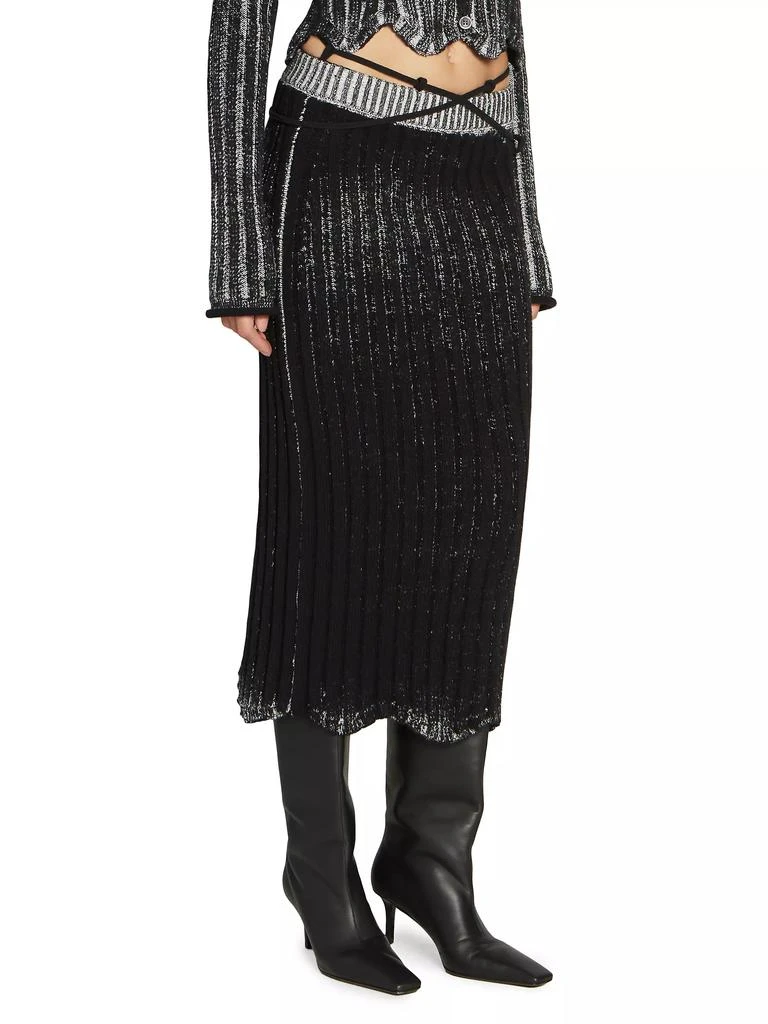 Acne Studios Metallic Rib-Knit Maxi Skirt 3