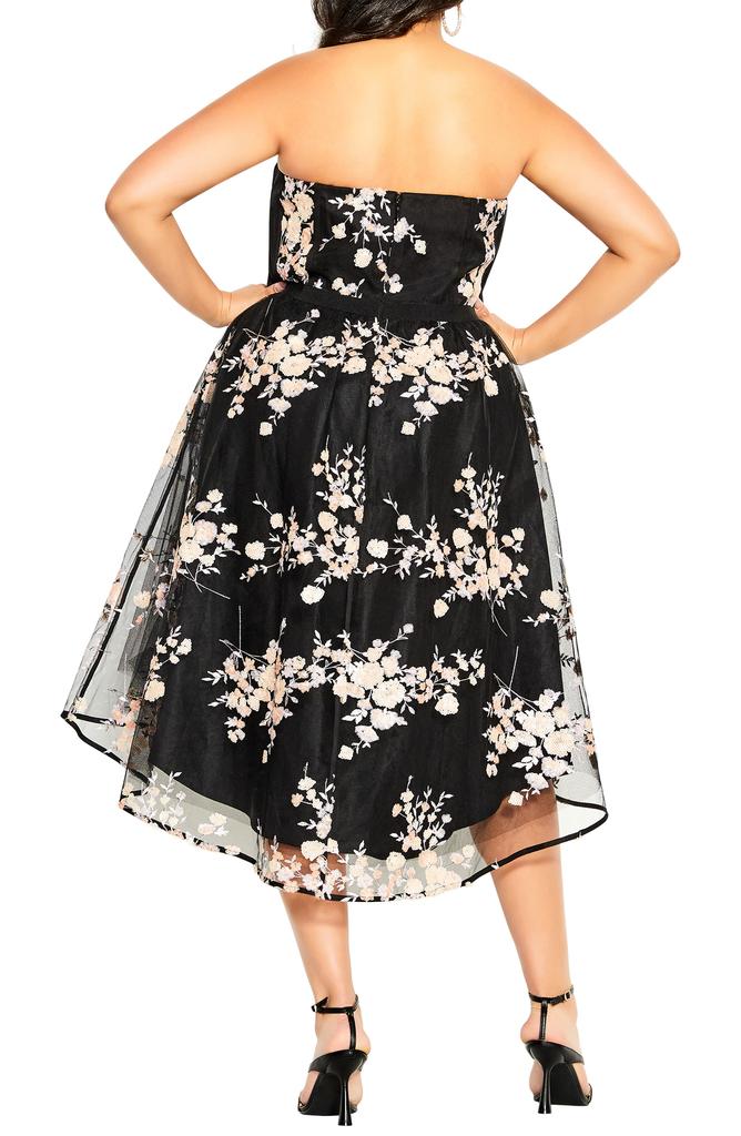 City Chic Ambrosia Fit & Flare Sequin Floral Dress