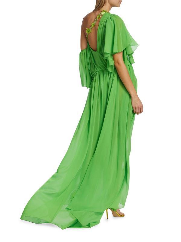 Aliétte Embellished Cut-Out Silk Chiffon Gown