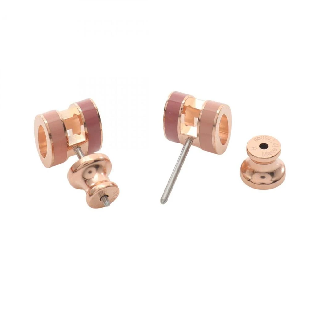 Hermes gold pink gold Plating Stud Earrings (Pre-Owned) 2