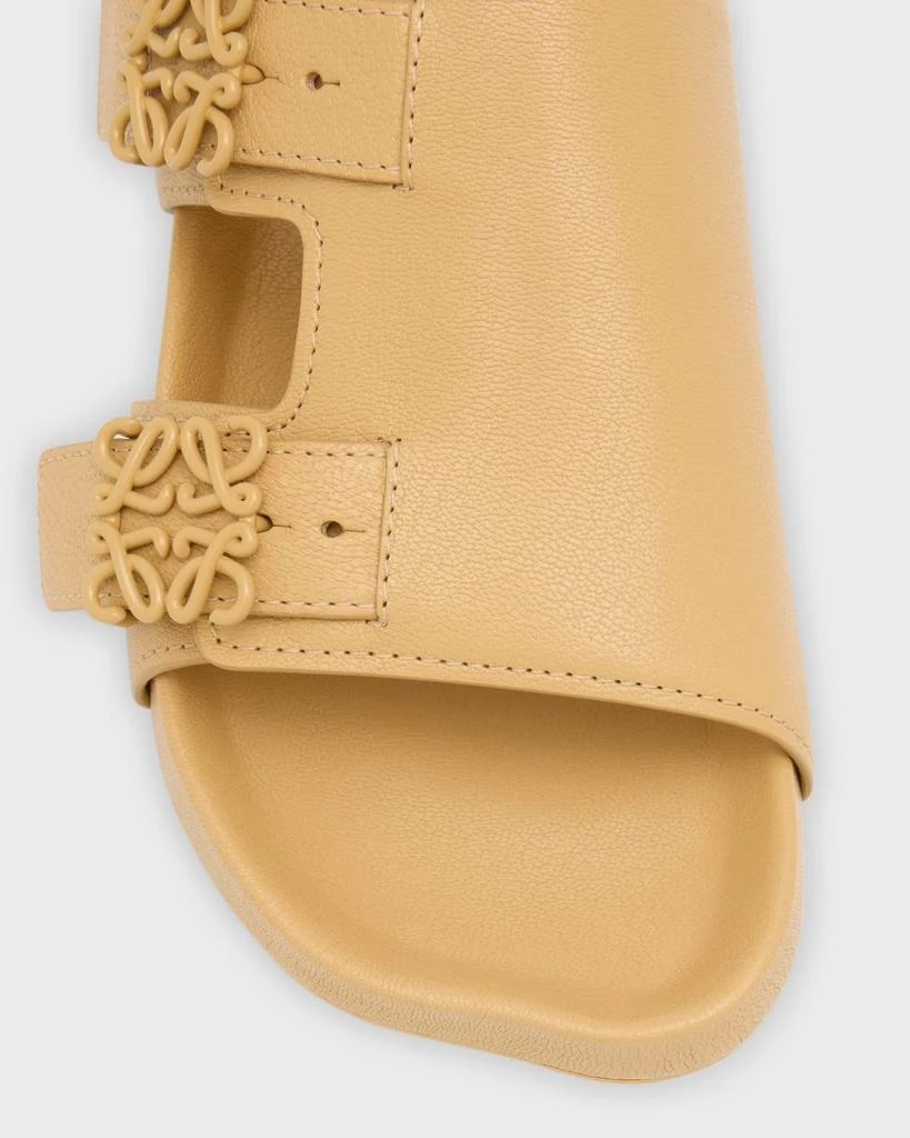 Loewe Ease Leather Dual-Buckle Slide Sandals 6