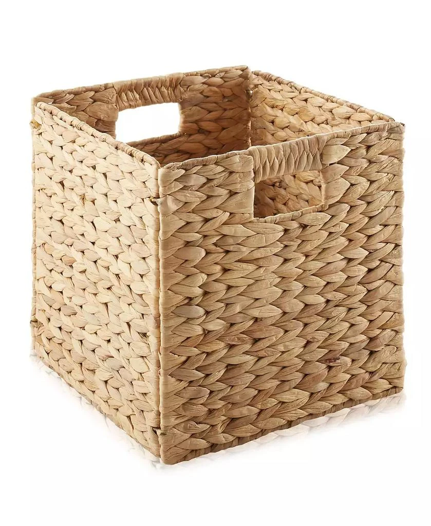 Casafield 10.5" x 10.5" Water Hyacinth Storage Baskets, Natural - Set of 2 Collapsible Cubes, Woven Bin Organizers for Bathroom, Bedroom, Laundry 2