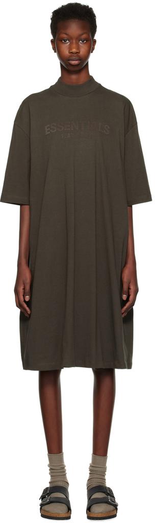 Essentials Gray Short Sleeve Minidress