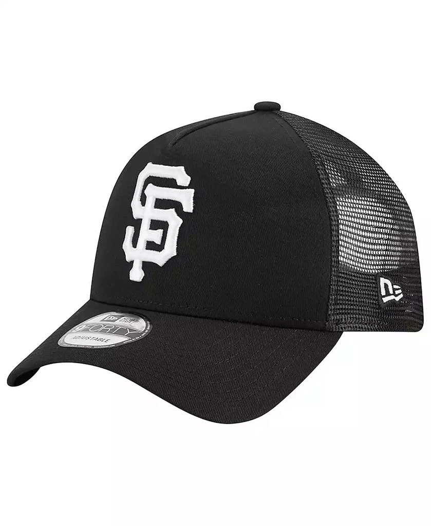 New Era Men's Black San Francisco Giants A-Frame 9FORTY Trucker Adjustable Hat 1