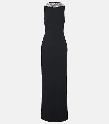 Safiyaa Holli embellished crêpe and satin gown 1