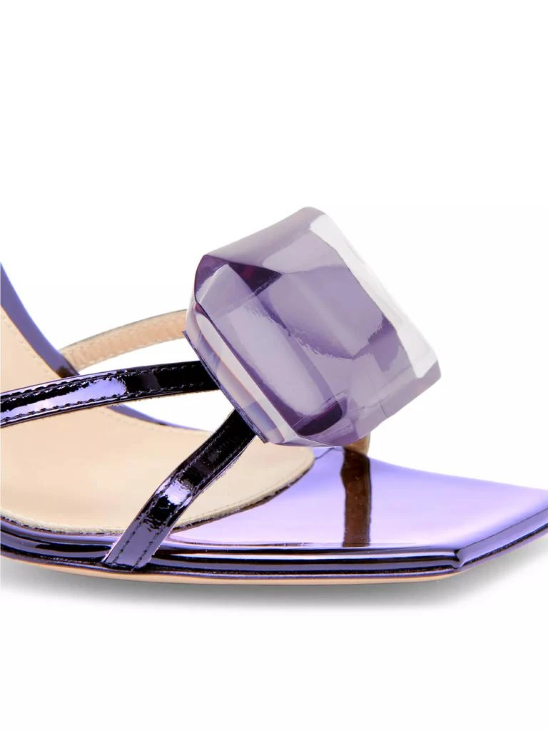 Gianvito Rossi Jaipur Holographic Leather Embellished Ankle-Strap Sandals 6