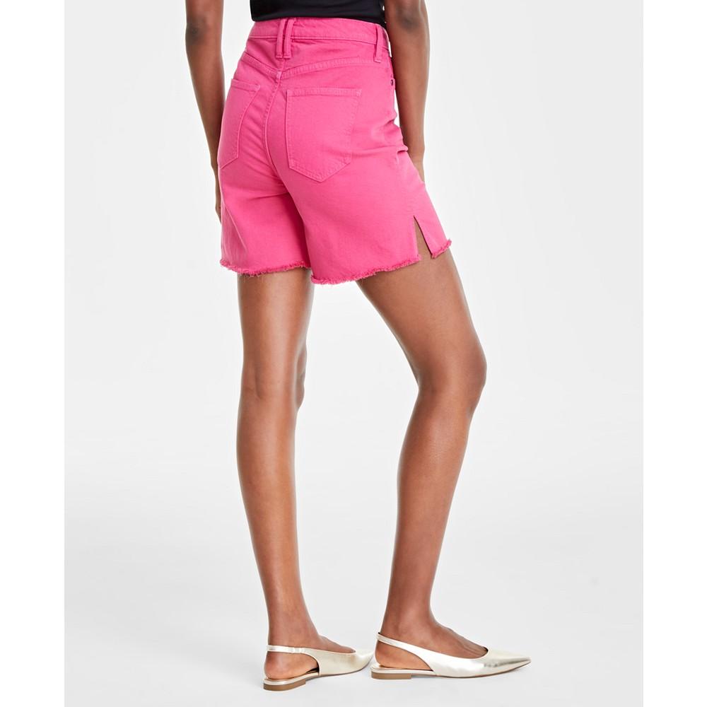 On 34th Women's High-Rise Frayed Denim Shorts, Created for Macy's