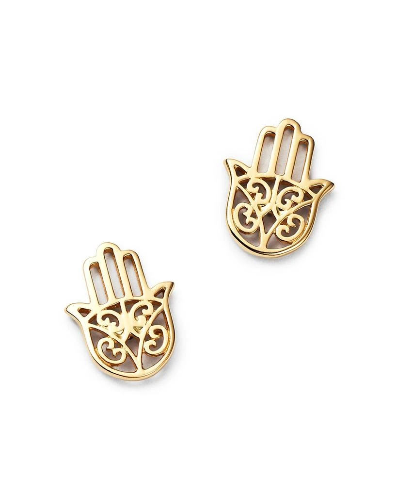 Moon 
Meadow Hamsa Hand Stud Earrings in 14K Yellow Gold - Exclusive 1