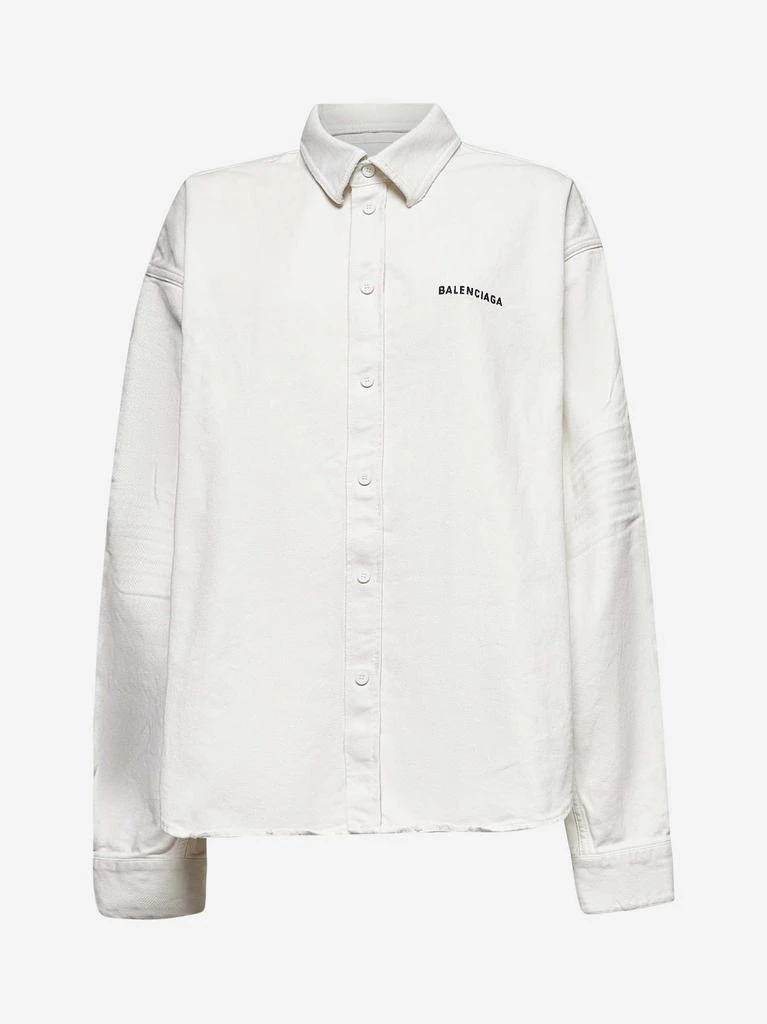 BALENCIAGA White denim Large Fit shirt 1