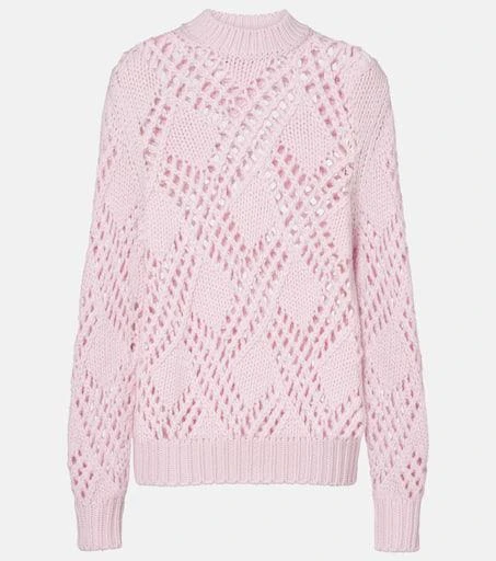 Jil Sander Lace-trimmed virgin wool sweater 1