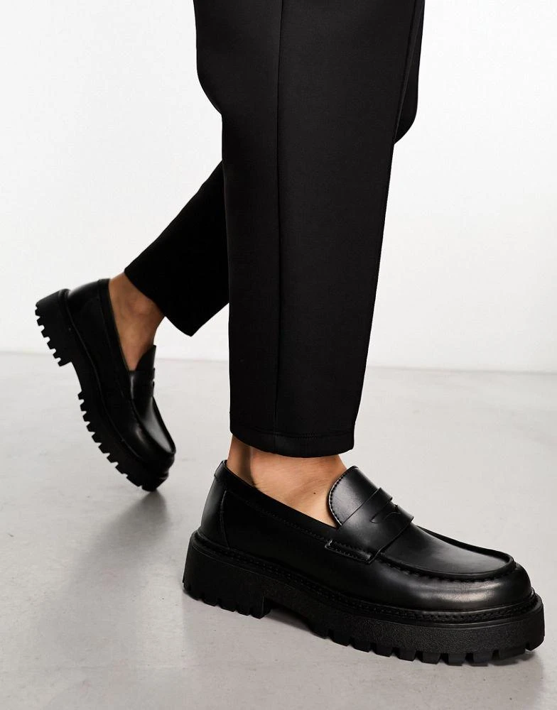 Pull&Bear Pull&Bear chunky loafer in black 1