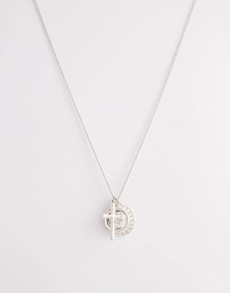 Reclaimed Vintage Reclaimed Vintage unisex cross charm necklace in silver