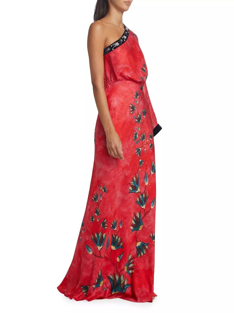 Saloni Lily Asymmetric Floral Silk Gown 4