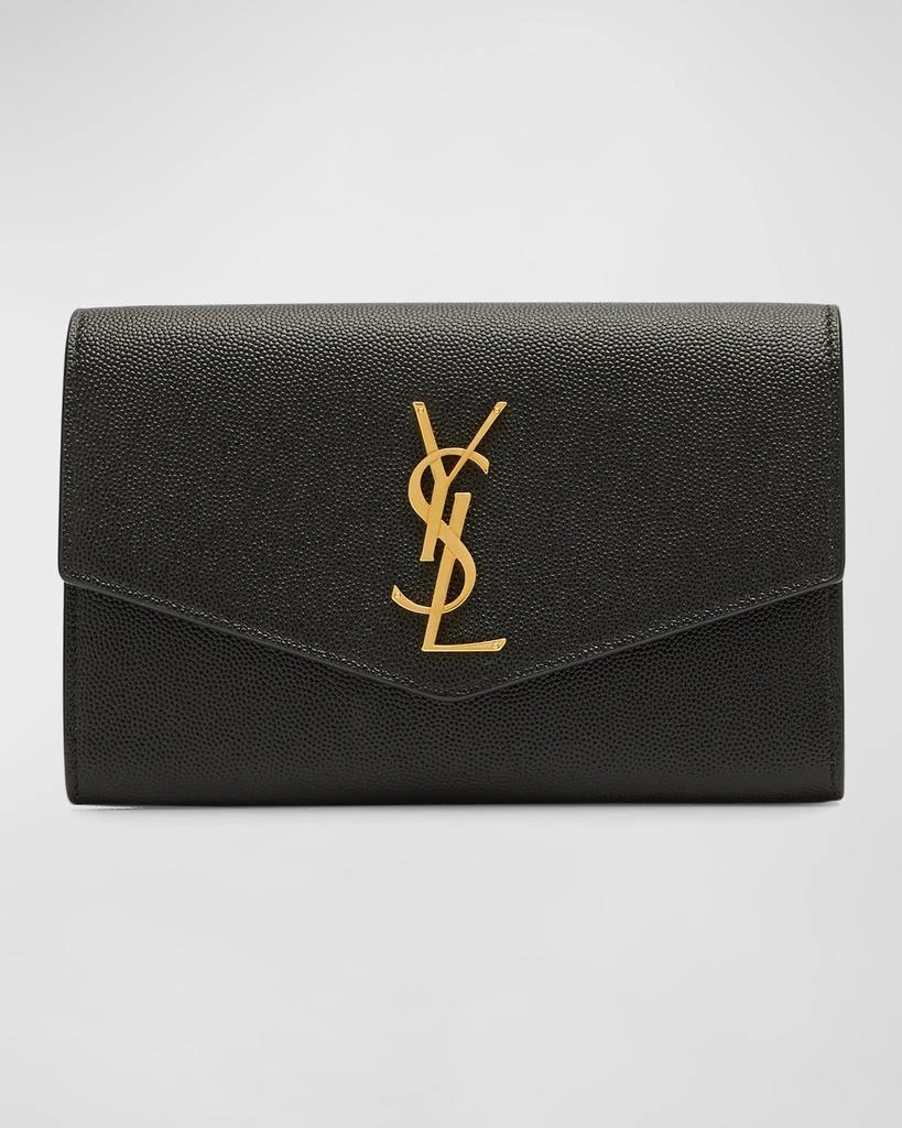Yves Saint Laurent Uptown YSL Wallet on Chain in Grained Leather 1