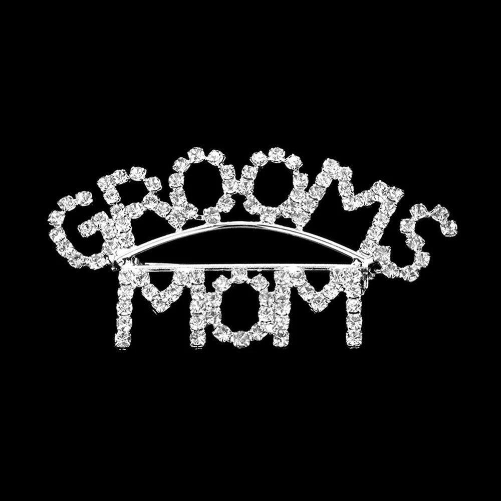 FASHNZFAB GROOMS MOM Rhinestone Pin Brooch 2