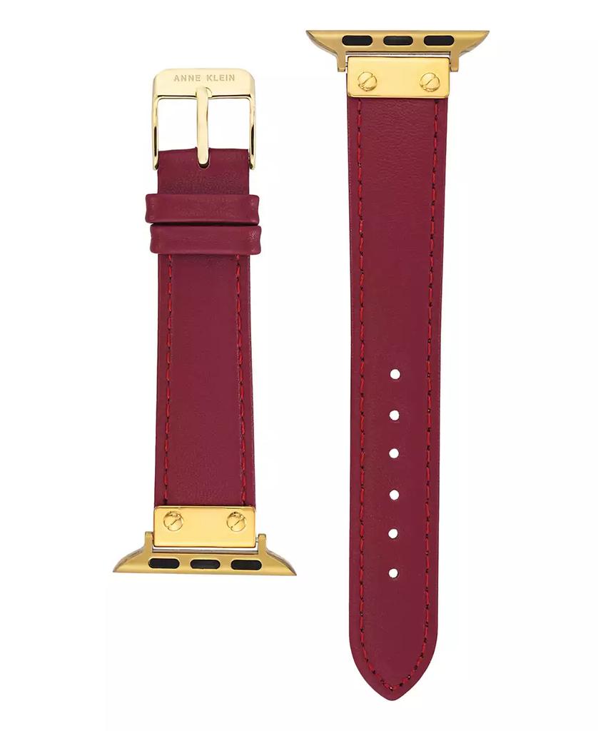 Anne Klein Women's Red Genuine Leather Band designed for Apple Watch® 42mm (Series 10) & 38/40/41mm
