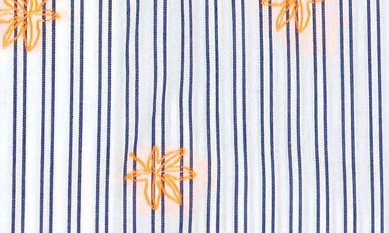 Lorenzo Uomo Trim Fit Stripe Neon Embroidery Dress Shirt 7